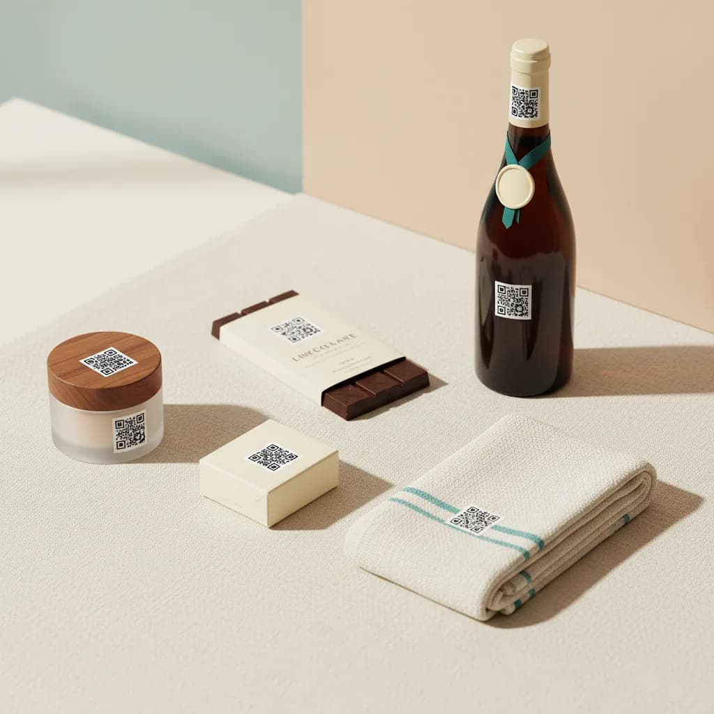 Designer's flat lay with packaging proof sheet, fountain pen and printer swatches